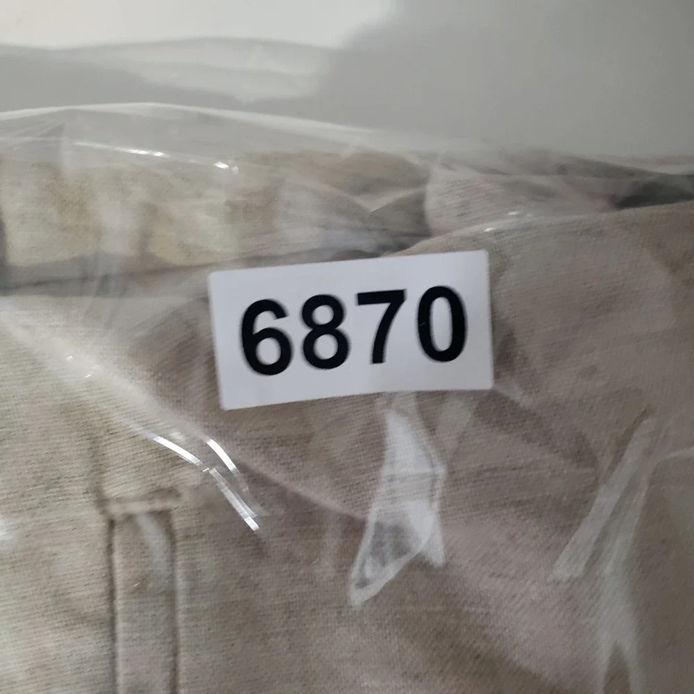 Dockers Recode Trousers Mens W42 L32 Beige Linen Cotton Pleated Cuffed Pants
